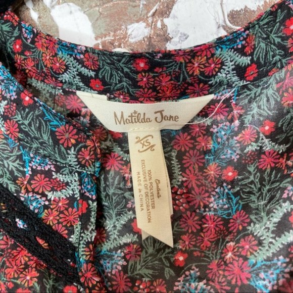 Matilda Jane Red Floral Carol Peasant Tunic XS - Picture 3 of 7